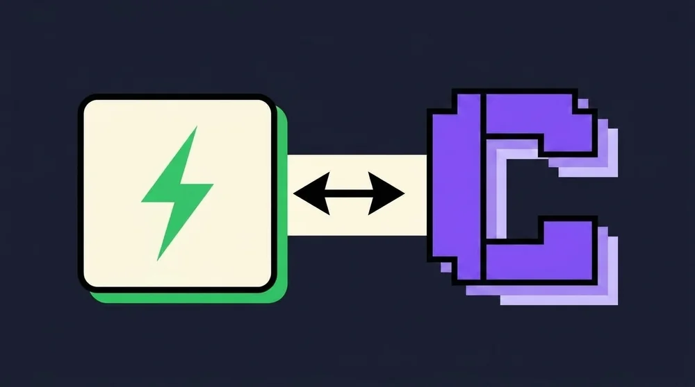 PyRunner connected to a Coolify HTTPS server — Memphis-style illustration.
