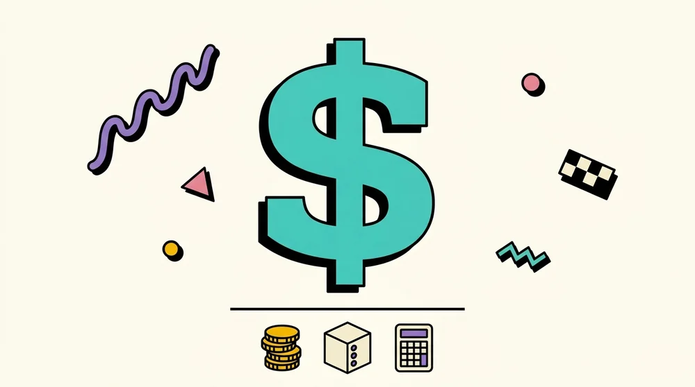 Memphis-style dollar-sign illustration for the Self-Hosting Savings Calculator