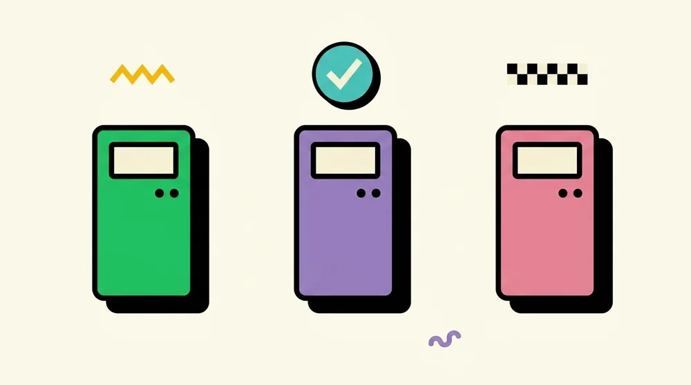Memphis-style illustration of three colored server towers — VPS Providers directory