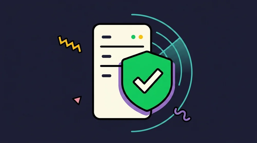 Memphis-style server-with-shield illustration for the VPS Security Scanner