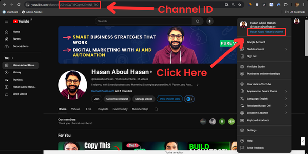 how to get youtube channel id