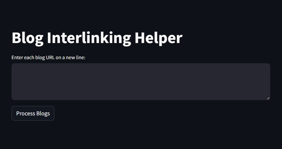 Ui for blog interlinking using Streamlit