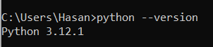 check python version from command prompt