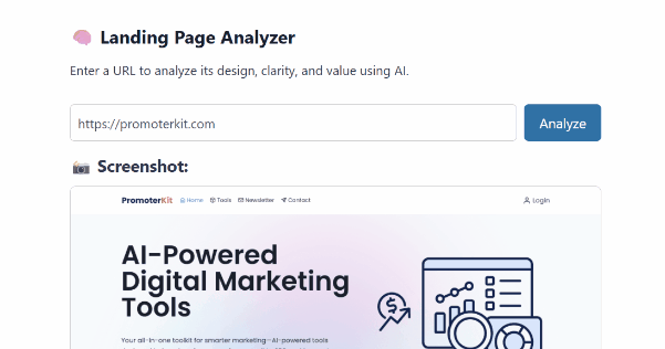 build an AI Landing page analyzer