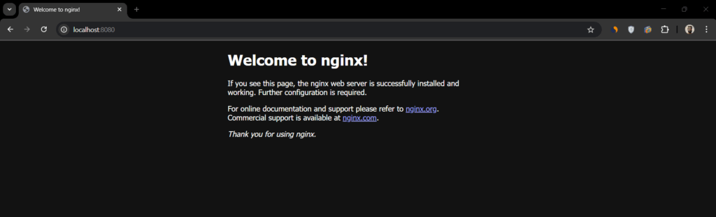 Nginx welcome page