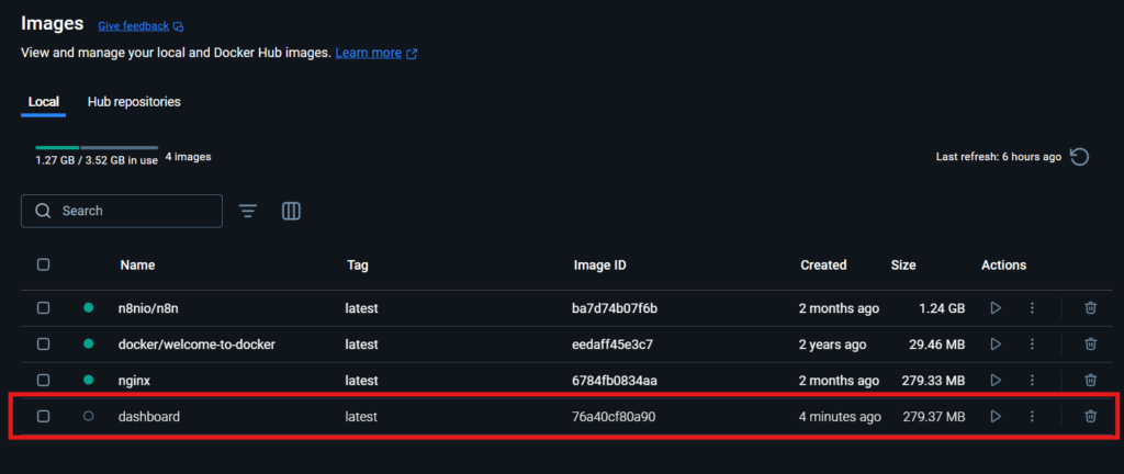 Docker Images on Docker Desktop