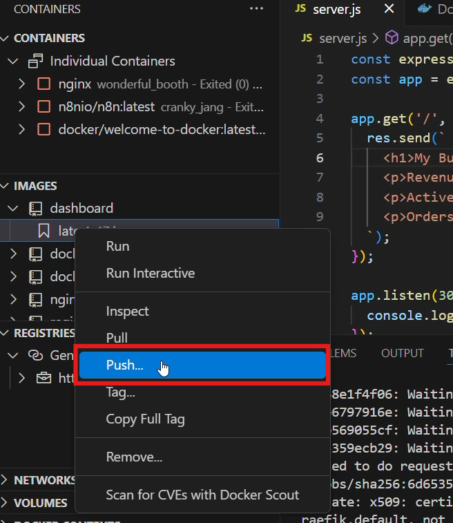 Push Docker Image to Private Docker Registry