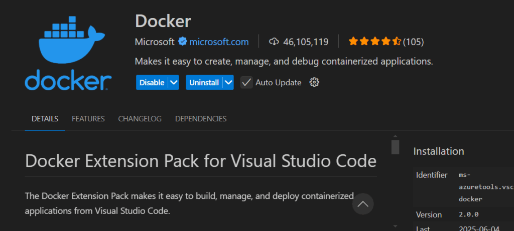 Docker VS Code Extension