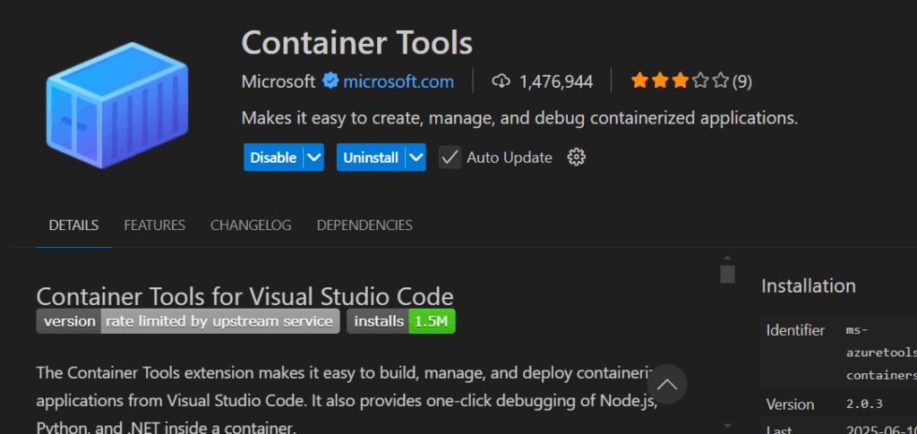 Docker Containers VS Code Extension