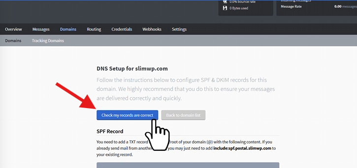 Test DNS configuration on postal