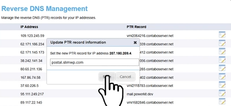 configure reverse dns to vps provider