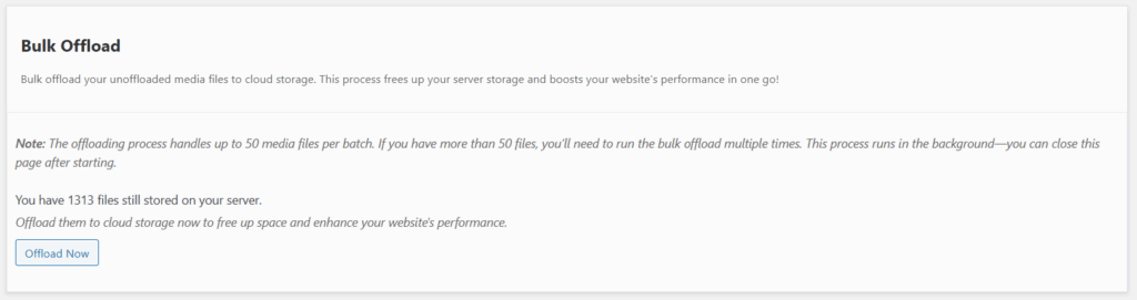 WordPress Bulk Offload Media