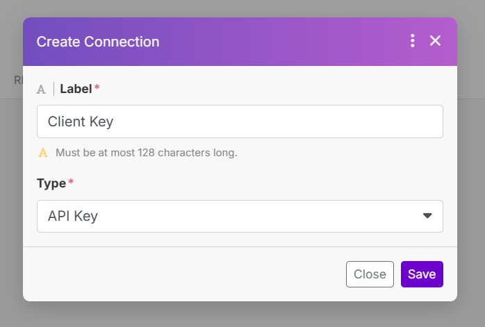 make.com custom app connection