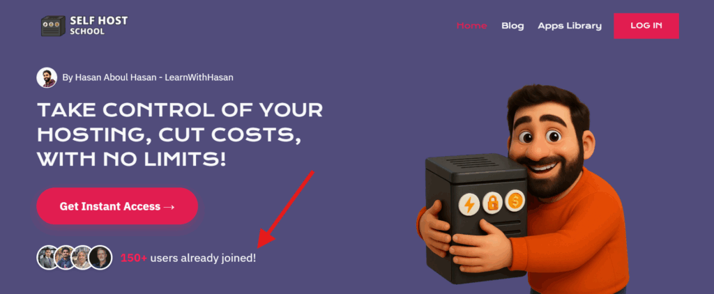 SelfHostSchool.com website landing page