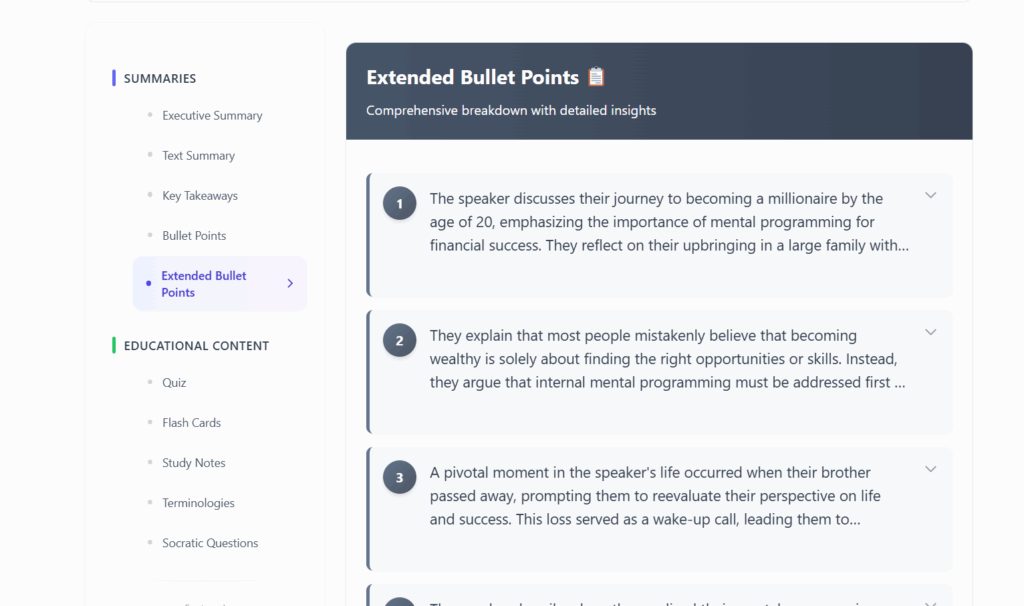 Tubedigest.com Transform any YouTube video into comprehensive educational content